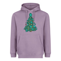 Lavender christmas tree with gemstones Heavyweight Hoodie - MaliasSmallBusiness