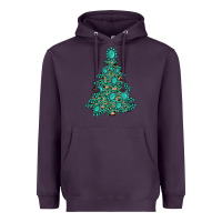 Plum christmas tree with gemstones Heavyweight Hoodie - MaliasSmallBusiness