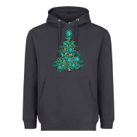Smoke christmas tree with gemstones Heavyweight Hoodie - MaliasSmallBusiness