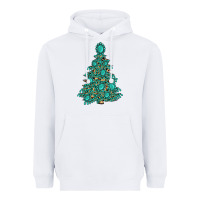 White christmas tree with gemstones Heavyweight Hoodie - MaliasSmallBusiness