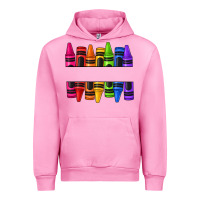 Fuchsia Pink custom name crayons Urban Hoodie - texasbilliewilder