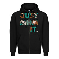Black Just Mom It Zipper Hoodie - Jasminsmagicworld