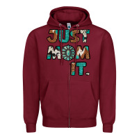 Burgundy Just Mom It Zipper Hoodie - Jasminsmagicworld