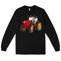 Black western farm tractor red Long Sleeve Tee - Artiststas