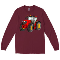 Burgundy western farm tractor red Long Sleeve Tee - Artiststas