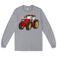 Heather Grey western farm tractor red Long Sleeve Tee - Artiststas