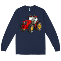 Navy western farm tractor red Long Sleeve Tee - Artiststas