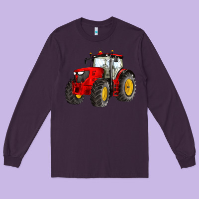 Western Farm Tractor Red Long Sleeve Tee Designed By Artiststas