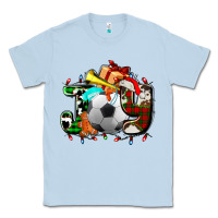 Dusty Blue joy with soccer element and Christmas Classic Tee - AdoDesignShop