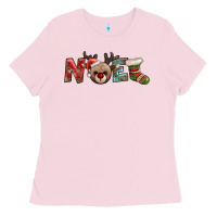 Bubblegum Pink noel with sock and reindeer Ladies Tee - AdoDesignShop