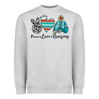 Heather Grey peace love nursing Heavyweight Sweatshirt - CowhideDigitalArt