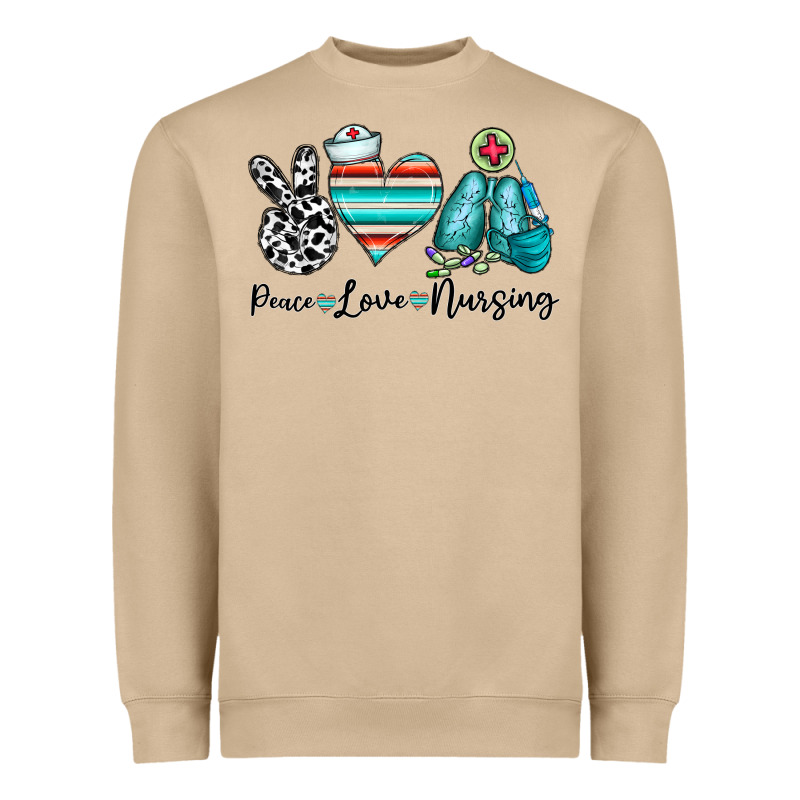 Peace Love Nursing Heavyweight Sweatshirt by CowhideDigitalArt | Teevron