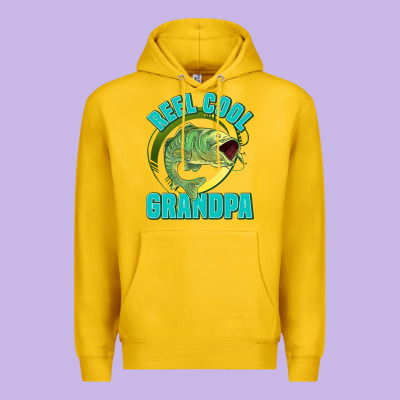 Reel Cool Grandpa Premium Hoodie Designed By Jasminsmagicworld