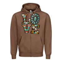 Chestnut Turquoise Love Zipper Hoodie - Jasminsmagicworld