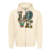 Sandshell Turquoise Love Zipper Hoodie - Jasminsmagicworld