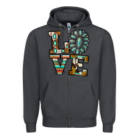 Smoke Turquoise Love Zipper Hoodie - Jasminsmagicworld