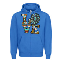 True Royal Turquoise Love Zipper Hoodie - Jasminsmagicworld