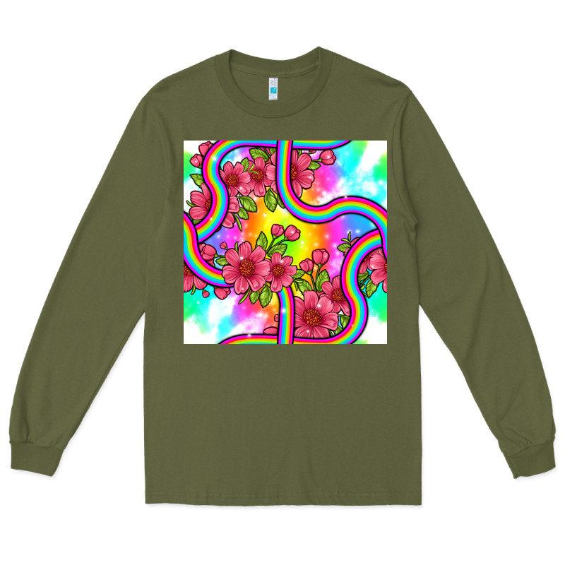 Tie Dye Floral Seamless Pattern Long Sleeve Tee by BundleAndBundleShop | Teevron