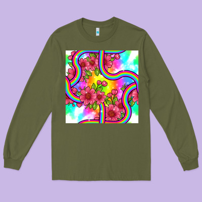 Tie Dye Floral Seamless Pattern Long Sleeve Tee Designed By Bundleandbundleshop