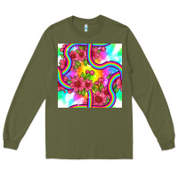 Army Green tie dye floral seamless pattern Long Sleeve Tee - BundleAndBundleShop