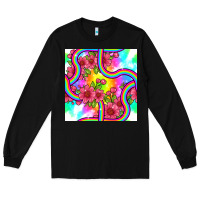 Black tie dye floral seamless pattern Long Sleeve Tee - BundleAndBundleShop