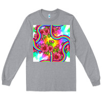 Heather Grey tie dye floral seamless pattern Long Sleeve Tee - BundleAndBundleShop