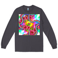 Smoke tie dye floral seamless pattern Long Sleeve Tee - BundleAndBundleShop