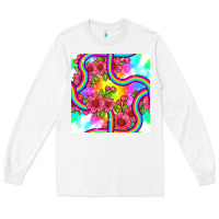 White tie dye floral seamless pattern Long Sleeve Tee - BundleAndBundleShop