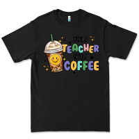 Black half teacher half coffee Premium Tee - MaliasSmallBusiness