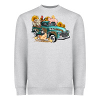 Heather Grey western farm truck coop animals farm animals Heavyweight Sweatshirt - FaDigitalArtStudio