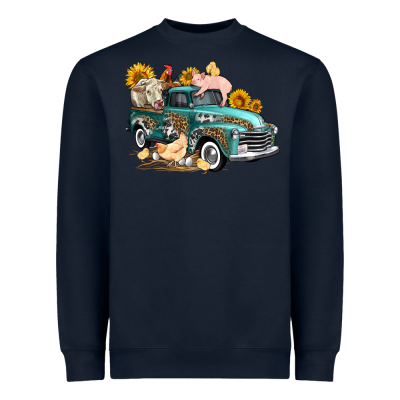 Western Farm Truck Coop Animals Farm Animals Heavyweight Sweatshirt by FaDigitalArtStudio | Teevron