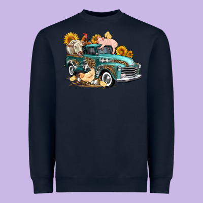 Western Farm Truck Coop Animals Farm Animals Heavyweight Sweatshirt Designed By Fadigitalartstudio