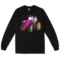 Black western farm tractor pink Long Sleeve Tee - Artiststas