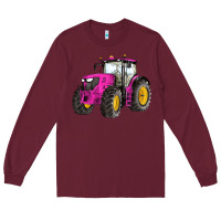 Burgundy western farm tractor pink Long Sleeve Tee - Artiststas
