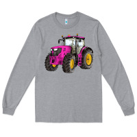 Heather Grey western farm tractor pink Long Sleeve Tee - Artiststas