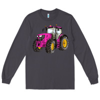 Smoke western farm tractor pink Long Sleeve Tee - Artiststas