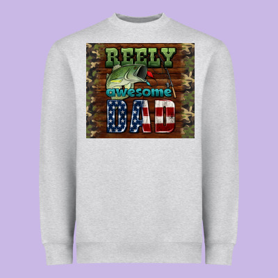 Reely Awesome Dad Heavyweight Sweatshirt Designed By Hra Design Shop