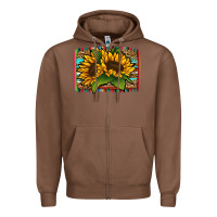 Chestnut Sunflower With Serape Background Zipper Hoodie - Jasminsmagicworld