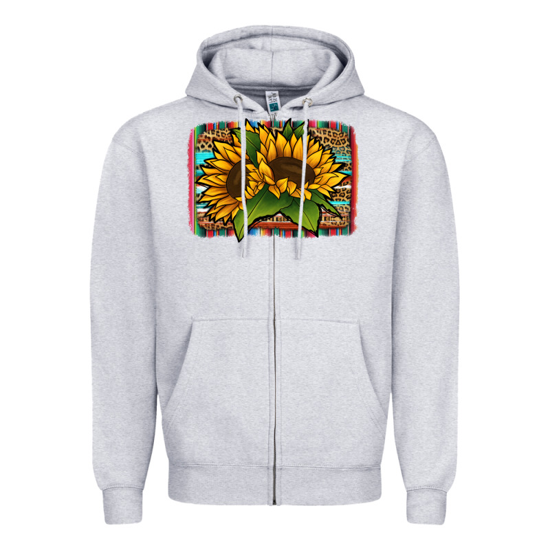 Sunflower With Serape Background Zipper Hoodie by Jasminsmagicworld | Teevron