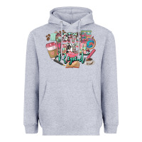 Heather Grey coffee teach repeat teacher Heavyweight Hoodie - NancyCooperArtShop
