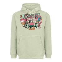 Matcha coffee teach repeat teacher Heavyweight Hoodie - NancyCooperArtShop