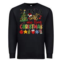 Black just a girl who loves christmas Premium Sweatshirt - MaliasSmallBusiness