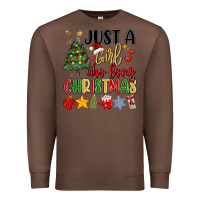Chestnut just a girl who loves christmas Premium Sweatshirt - MaliasSmallBusiness