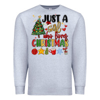 Heather Grey just a girl who loves christmas Premium Sweatshirt - MaliasSmallBusiness