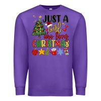 Purple just a girl who loves christmas Premium Sweatshirt - MaliasSmallBusiness