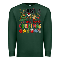 Sports Green just a girl who loves christmas Premium Sweatshirt - MaliasSmallBusiness