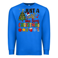 True Royal just a girl who loves christmas Premium Sweatshirt - MaliasSmallBusiness