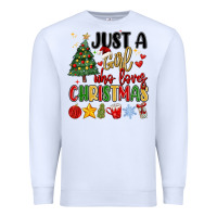 White just a girl who loves christmas Premium Sweatshirt - MaliasSmallBusiness