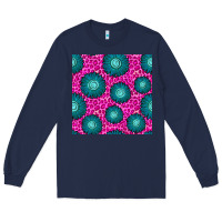 Navy floral pink leopard seamless pattern Long Sleeve Tee - BundleAndBundleShop
