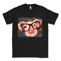Black Fall Autumn Pig Classic Tee - RanaPortraitStore